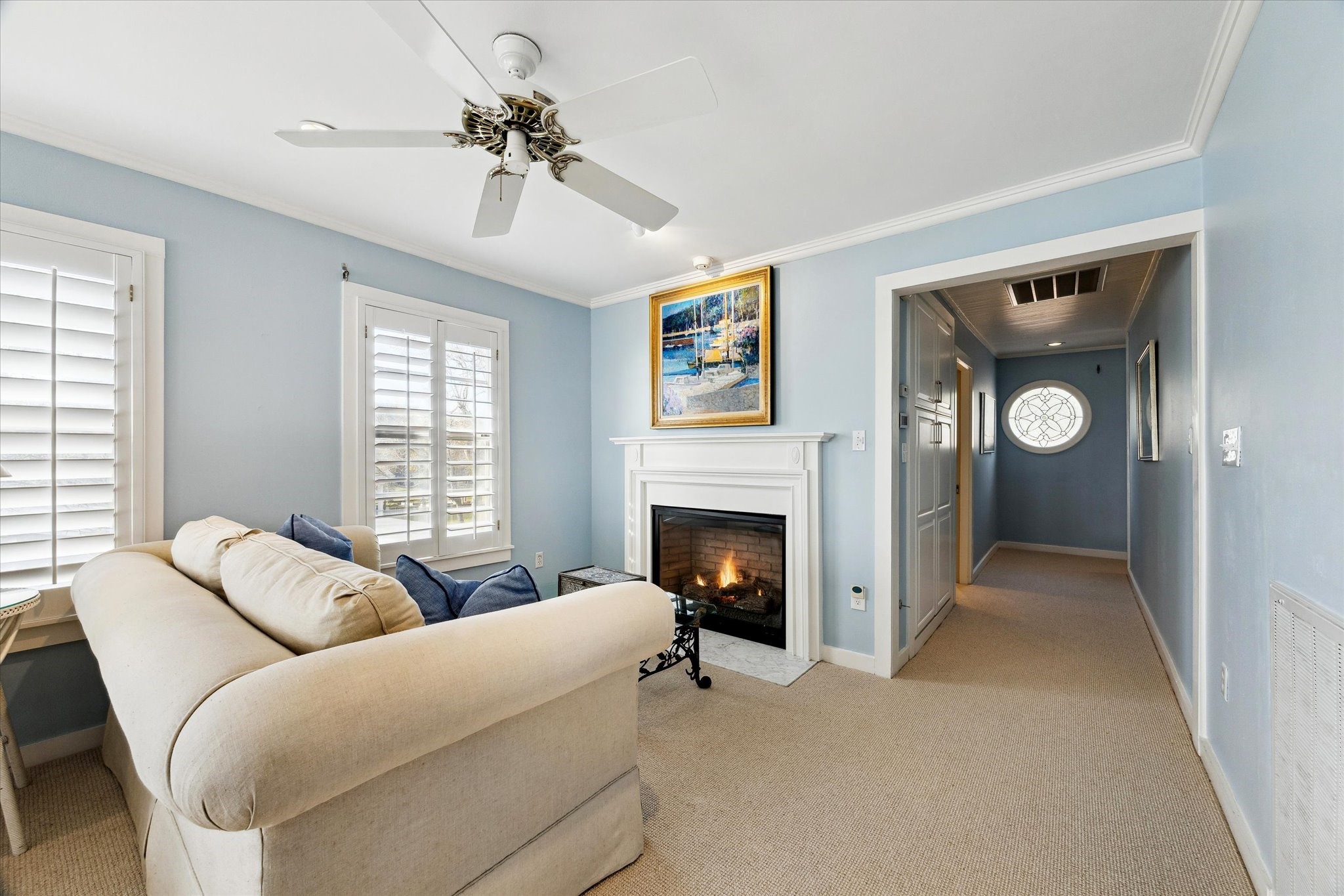 232 Garfield Street La Porte, TX 77571 - Photo 24 of 35 a living room with furniture and a fireplace