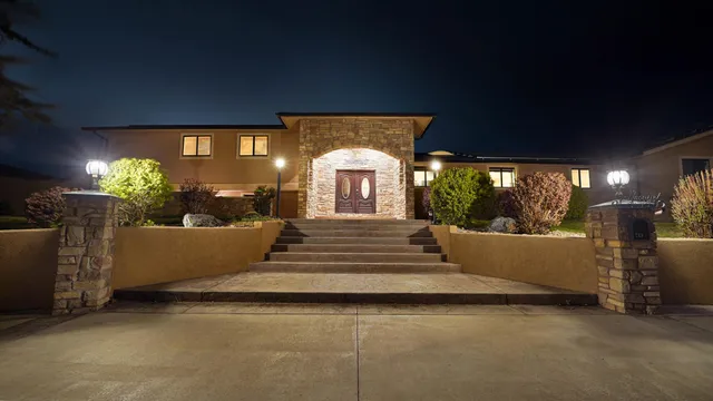 a view of a building with a porch