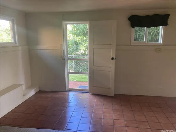 a view of a bathtub in a room