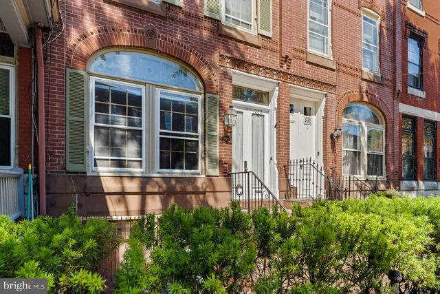 a view of a building with a large window