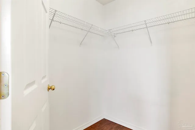 a view of small space with racks on the wall