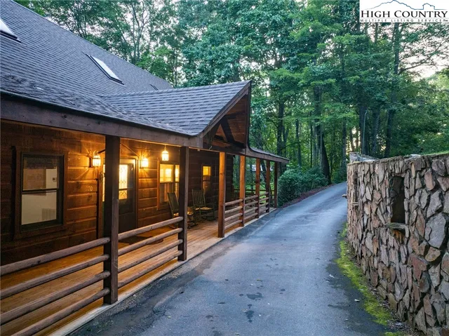 a view of balcony with furniture
