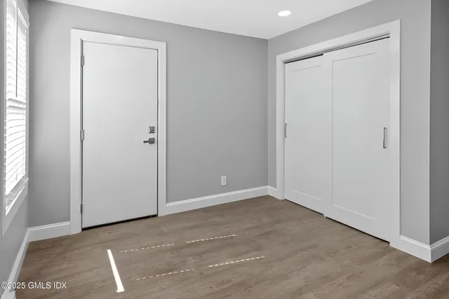 an empty room with windows