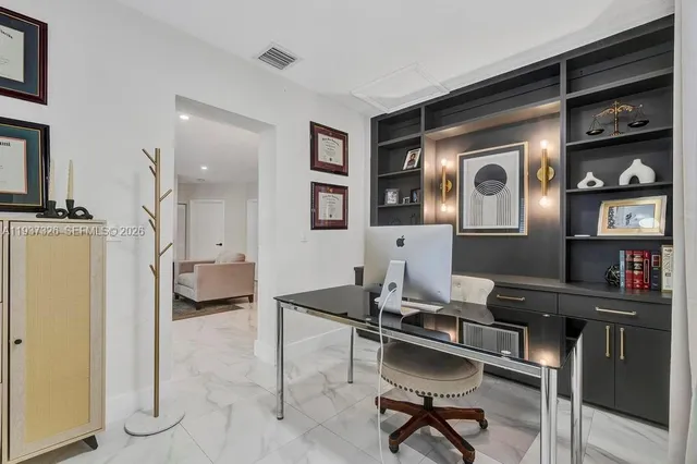 a room with furniture