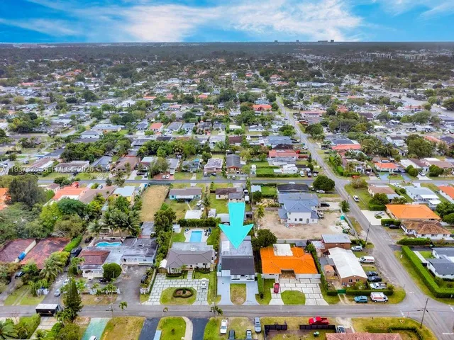 an aerial view of a house