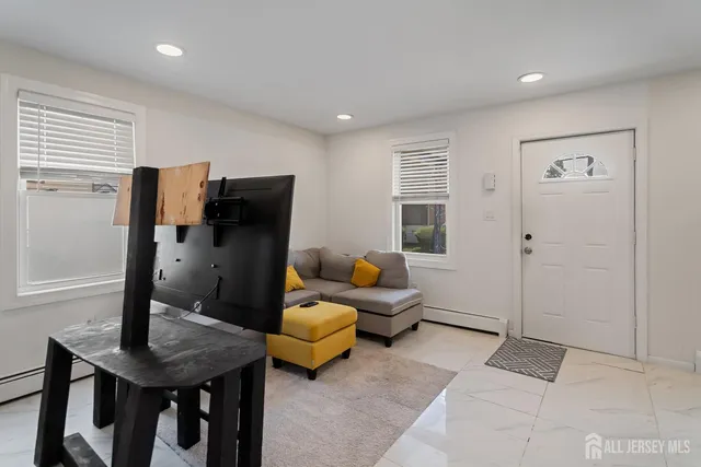 a living room with furniture