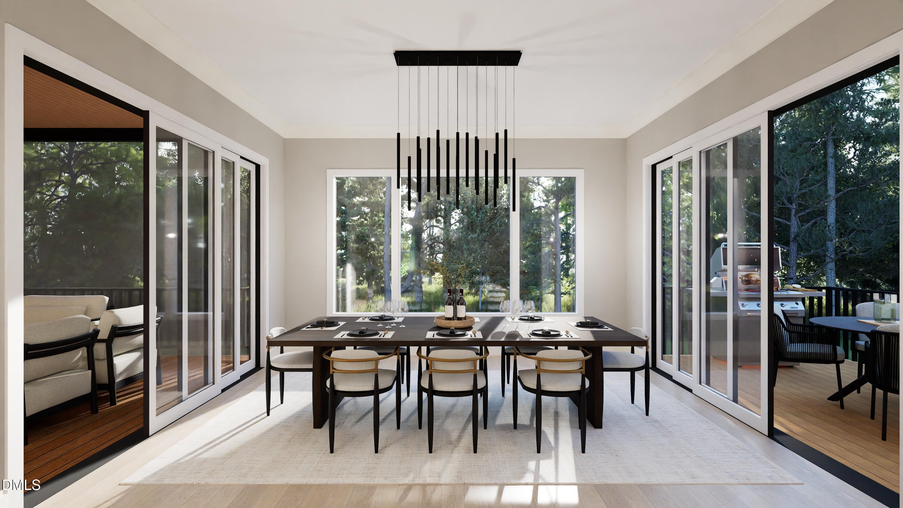 408 Shinleaf Pond Trail Raleigh, NC 27614 - Photo 13 of 75 a view of a livingroom and dining room with furniture and large windows