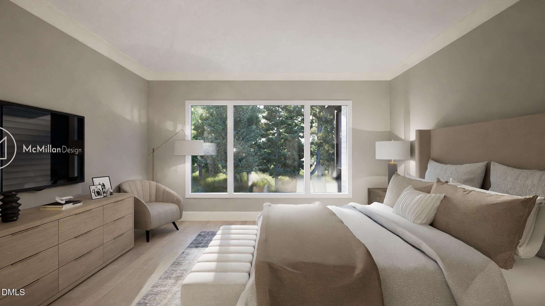 408 Shinleaf Pond Trail Raleigh, NC 27614 - Photo 23 of 77 a bedroom with a bed and large window