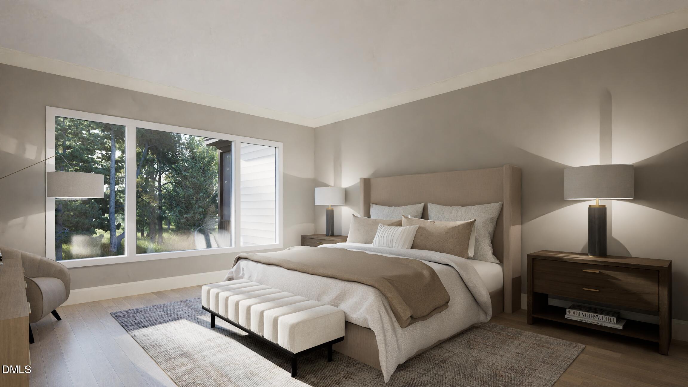 408 Shinleaf Pond Trail Raleigh, NC 27614 - Photo 24 of 77 a bedroom with a bed and a large window