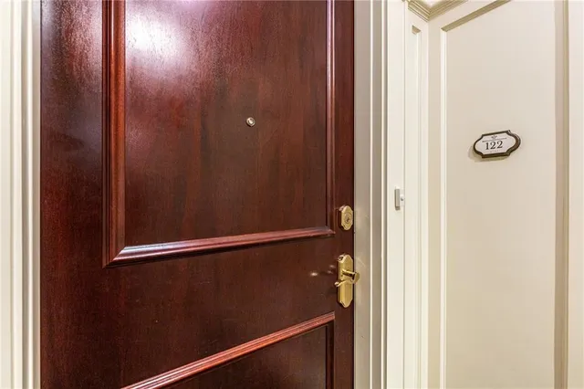 a swimming pool with a outdoor seating