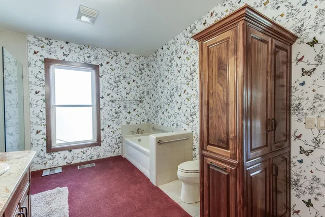 a bathroom with a toilet a sink and a bathtub