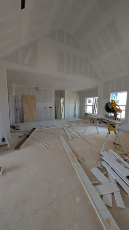 a living room with furniture