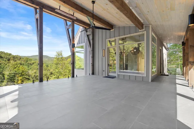 a view of entryway with wooden floor