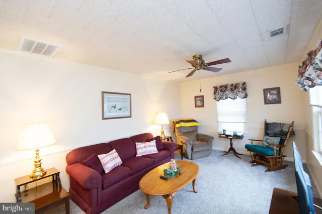 a living room with furniture a rug and a window