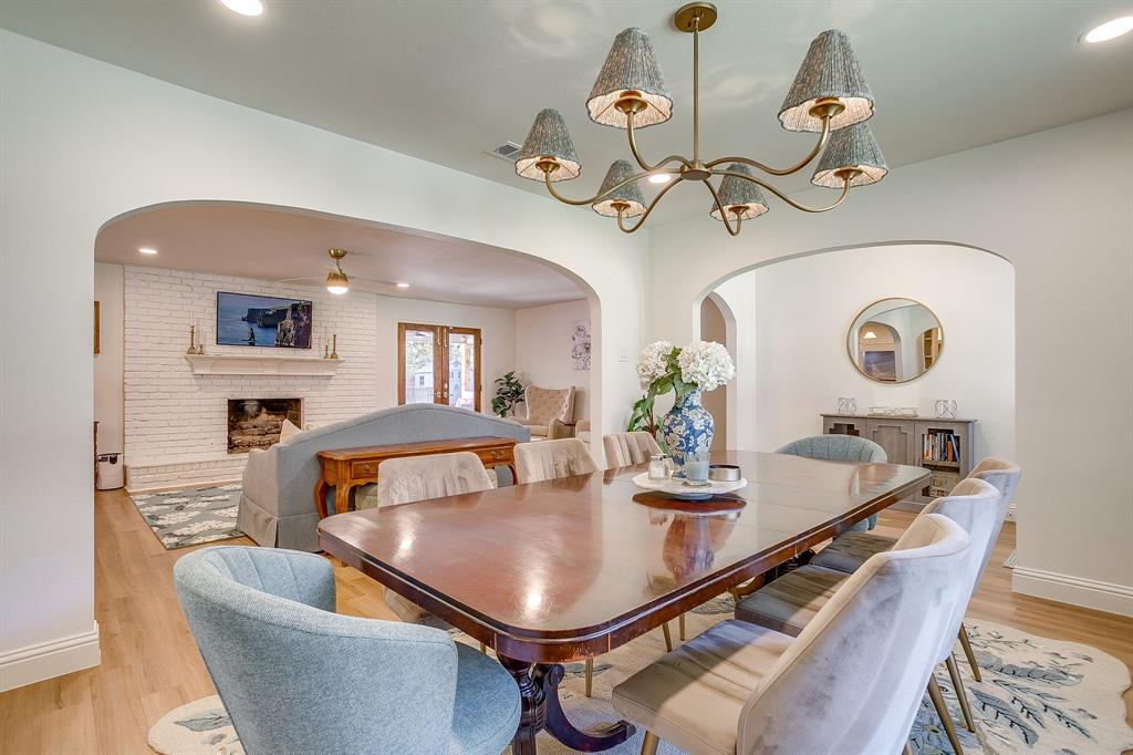 4521 Cloudview Road Fort Worth, TX 76109 - Photo 7 of 40 a dining room with furniture and wooden floor