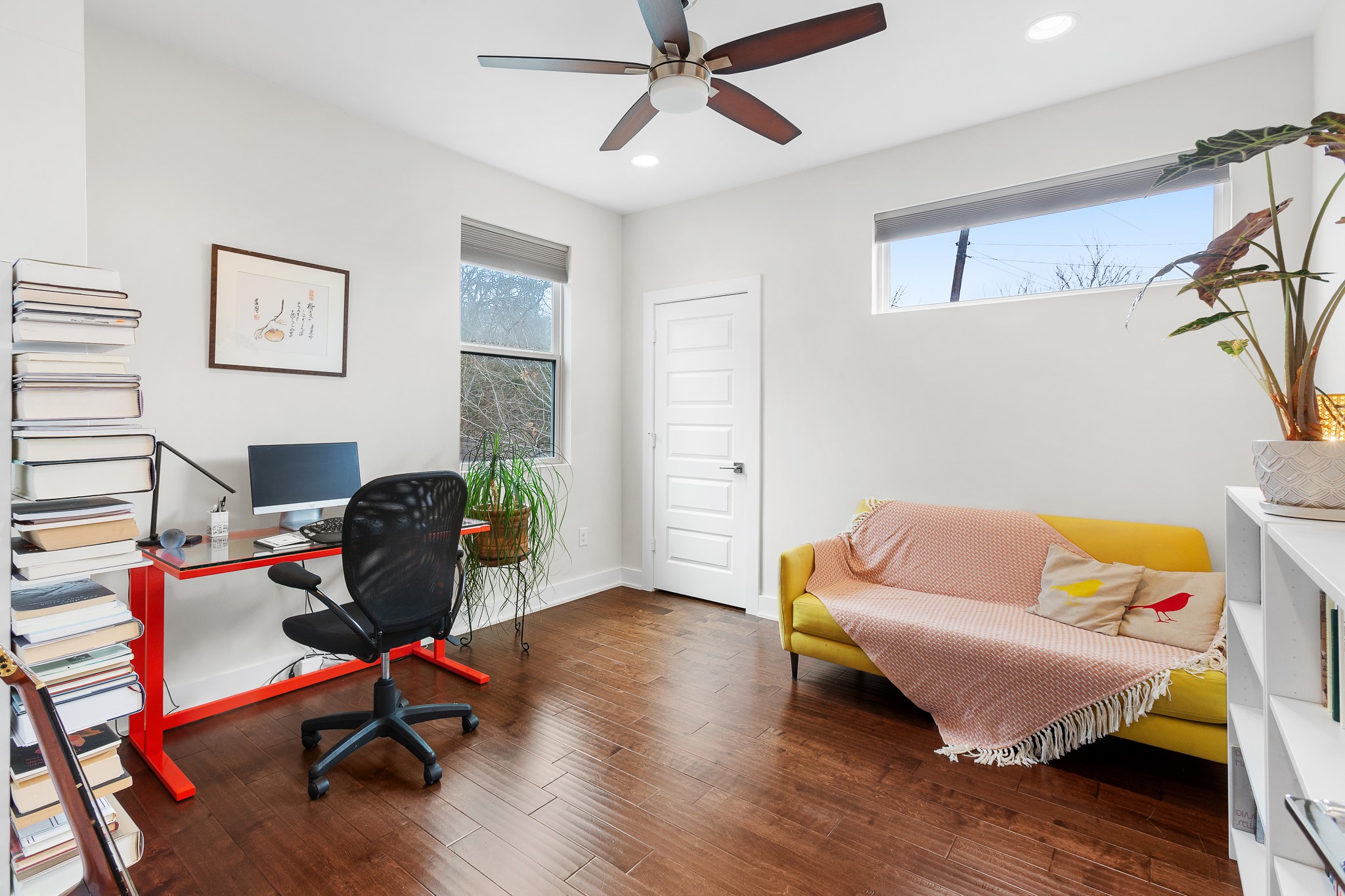 3101 Sunnylawn Circle, Unit B Austin, TX 78723 - Photo 18 of 32 Bedroom /Office with dark wood
