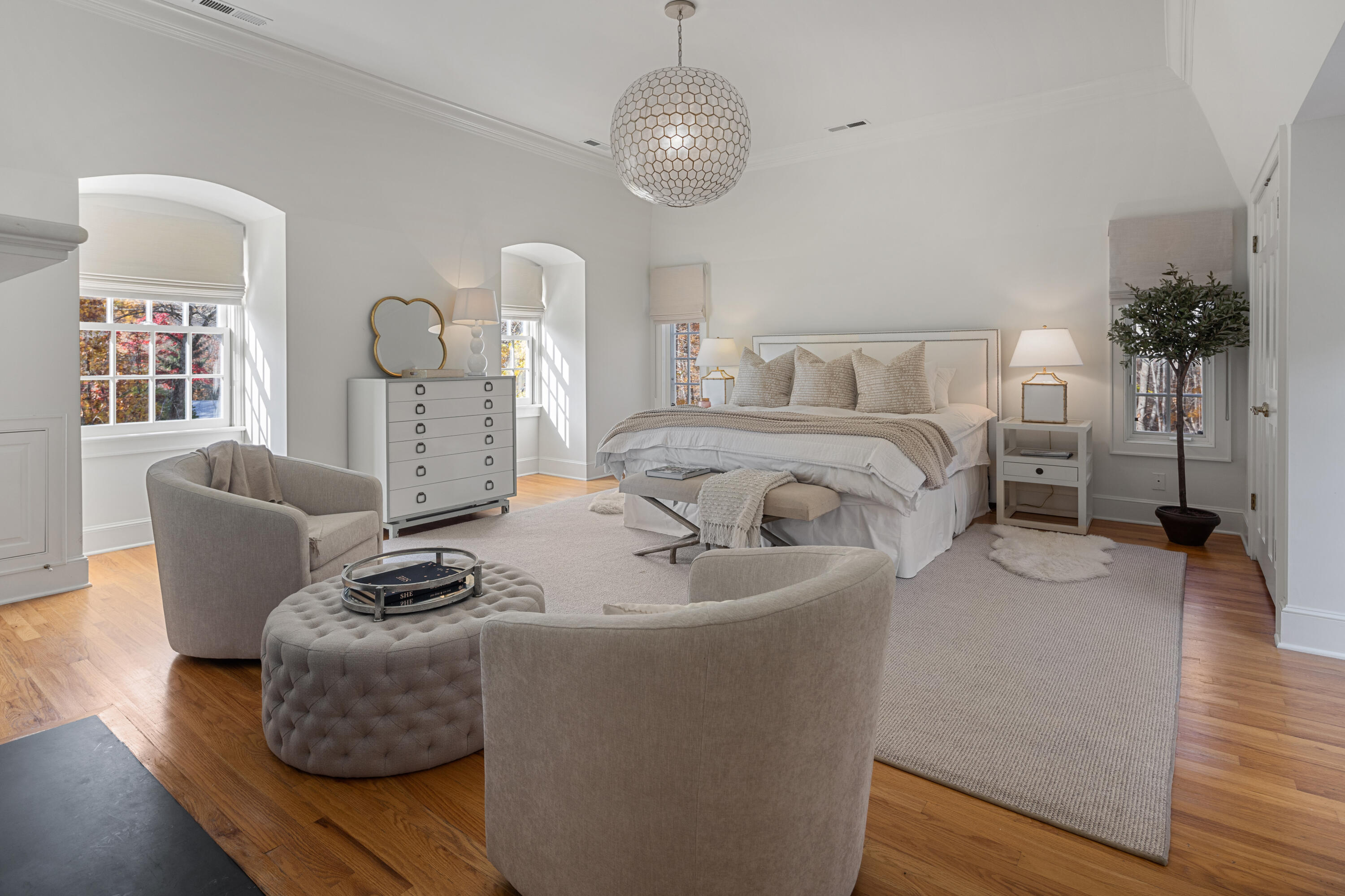 95 Ludlowe Road New Canaan, CT 06840 - Photo 15 of 37 a living room with furniture chandelier and wooden floor