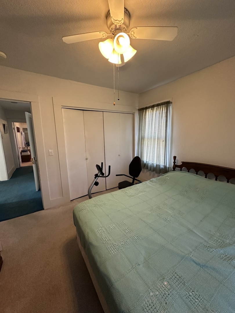 25 North Walnut Street Tamaroa, IL 62888 - Photo 7 of 18 a bed room with a bed and a chandelier
