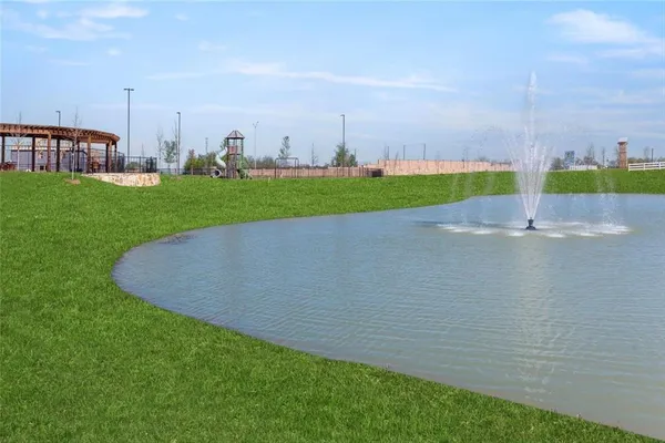 a view of a golf course with a garden