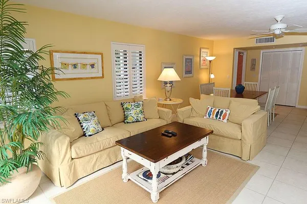 a living room with furniture