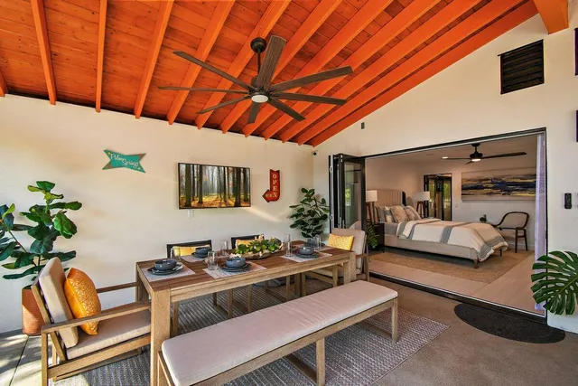 a outdoor living space with furniture and garden view