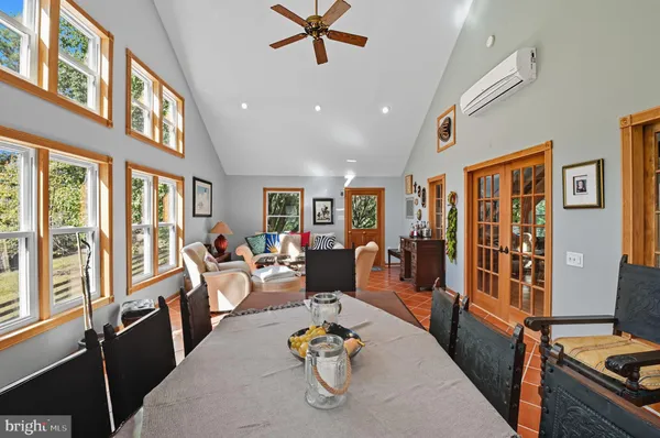 a living room with furniture