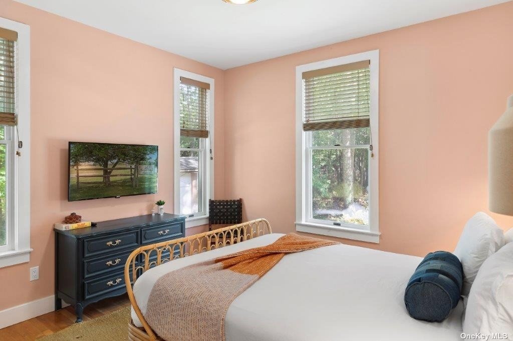 4 East Hampton, undefined 00000 - Photo 19 of 20 a bedroom with a bed and a flat screen tv