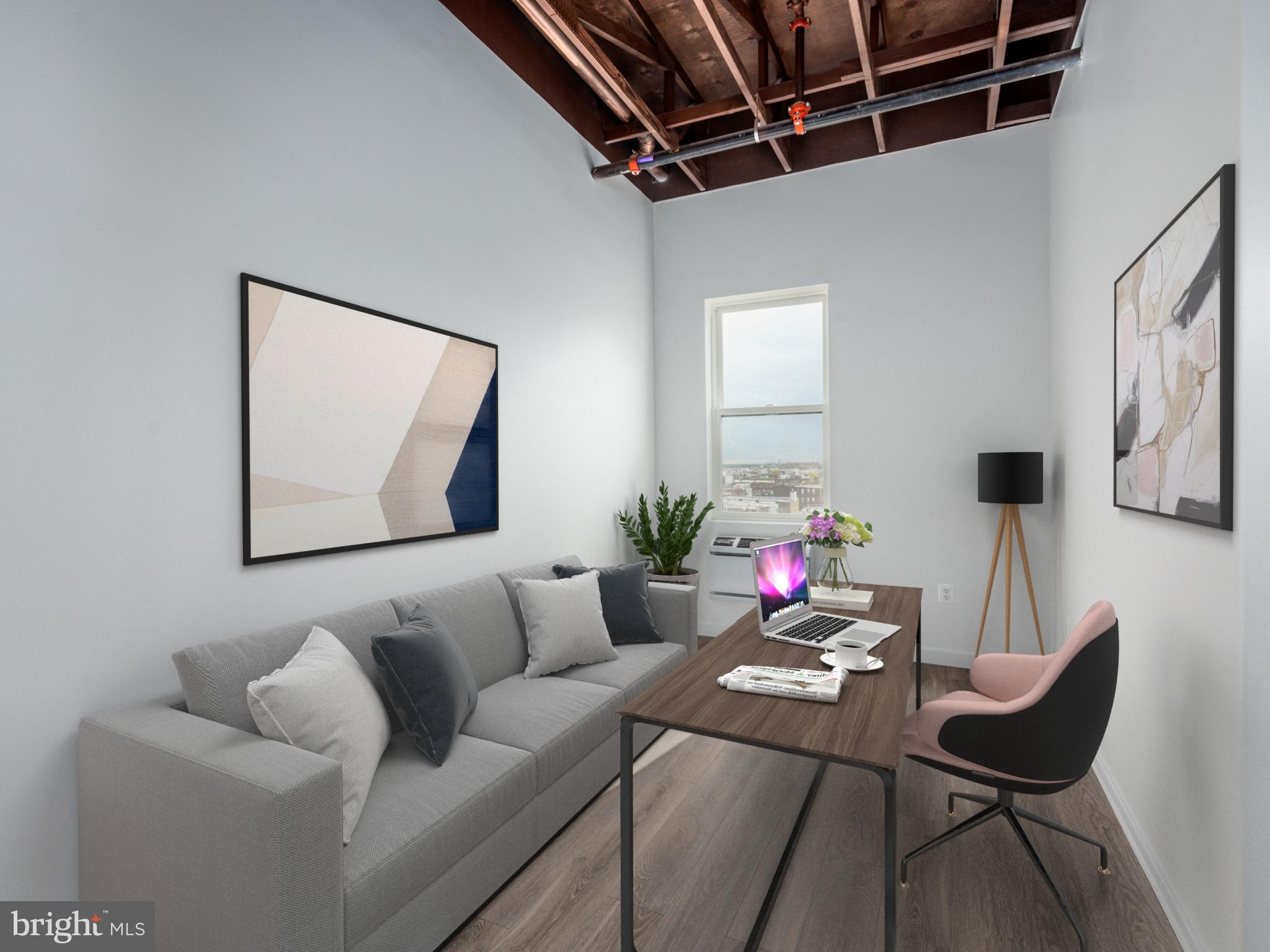 1201 Jackson Street, Unit 428 Philadelphia, PA 19148 - Photo 6 of 46 a living room with furniture and a potted plant