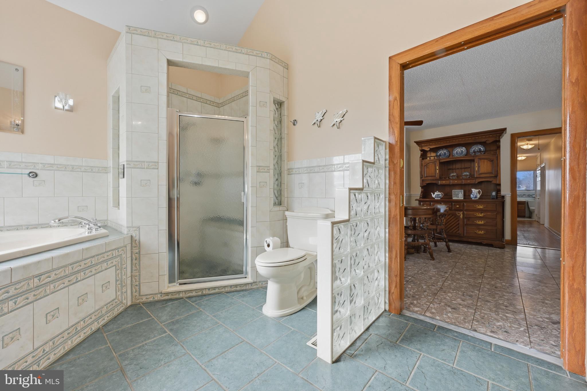 352 Riverside Drive Pasadena, MD 21122 - Photo 18 of 48 a bathroom with a granite countertop sink a toilet and shower