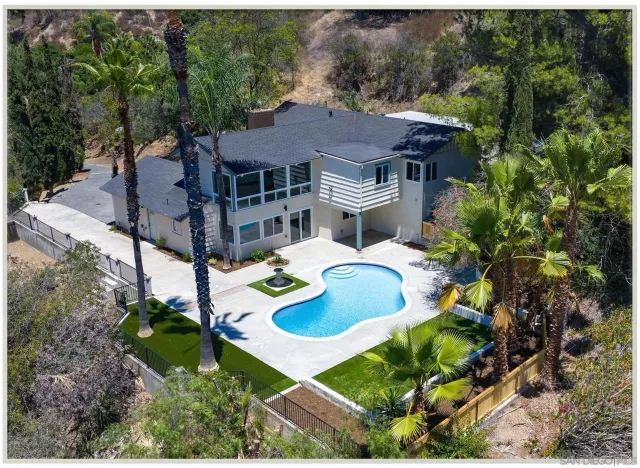 an aerial view of a house