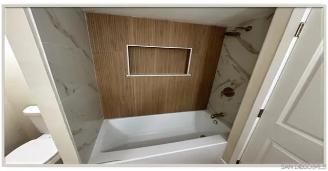 a bathroom with a tub