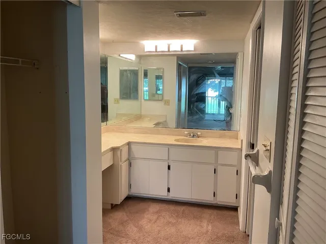 an empty room with closet