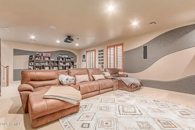 a view of a swimming pool and lounge chair