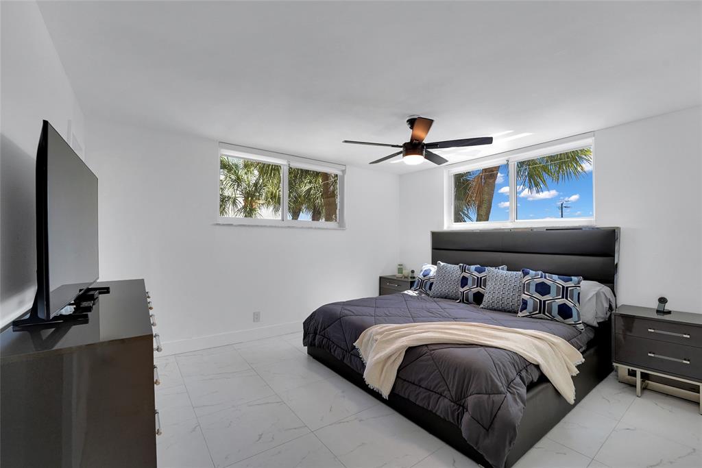 8911 South Hollybrook Boulevard, Unit 201 Pembroke Pines, FL 33025 - Photo 14 of 31 a bedroom with a bed and a flat tv screen on the dresser