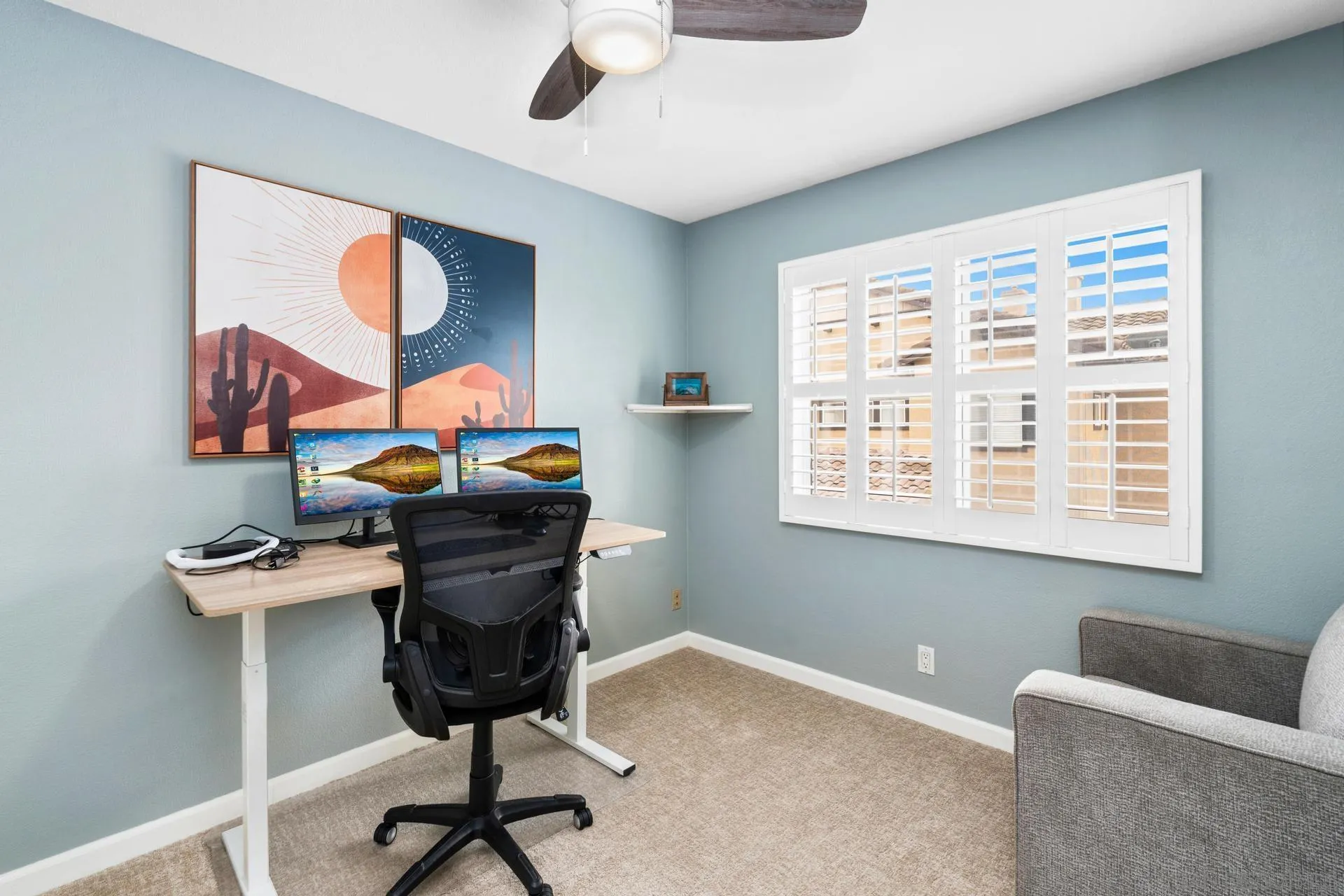 405 Whispering Willow Drive, Unit C Santee, CA 92071 - Photo 19 of 39 a view of a workspace with furniture and a window