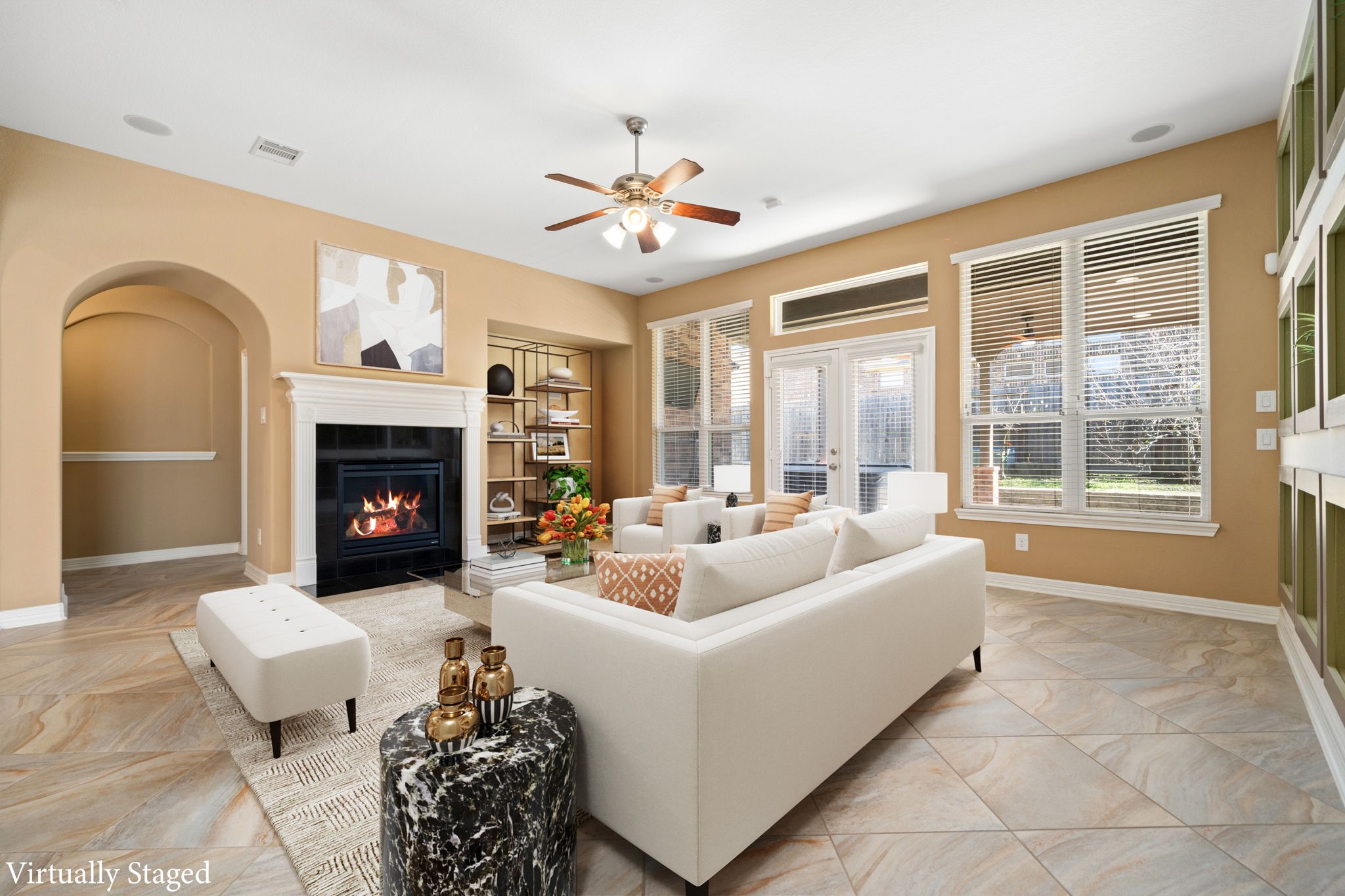 12514 Randy Riley Way Tomball, TX 77377 - Photo 18 of 44 a living room with furniture and a fireplace