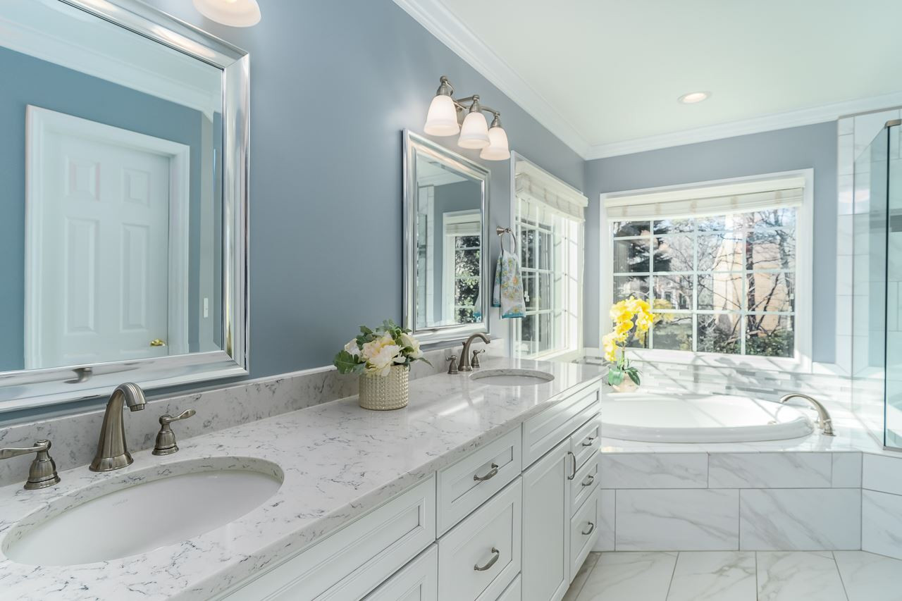 10813 Dalmore Place Raleigh, NC 27614 - Photo 13 of 25 Fully remodeled master bath with quartz vanity Master Bath/Spa