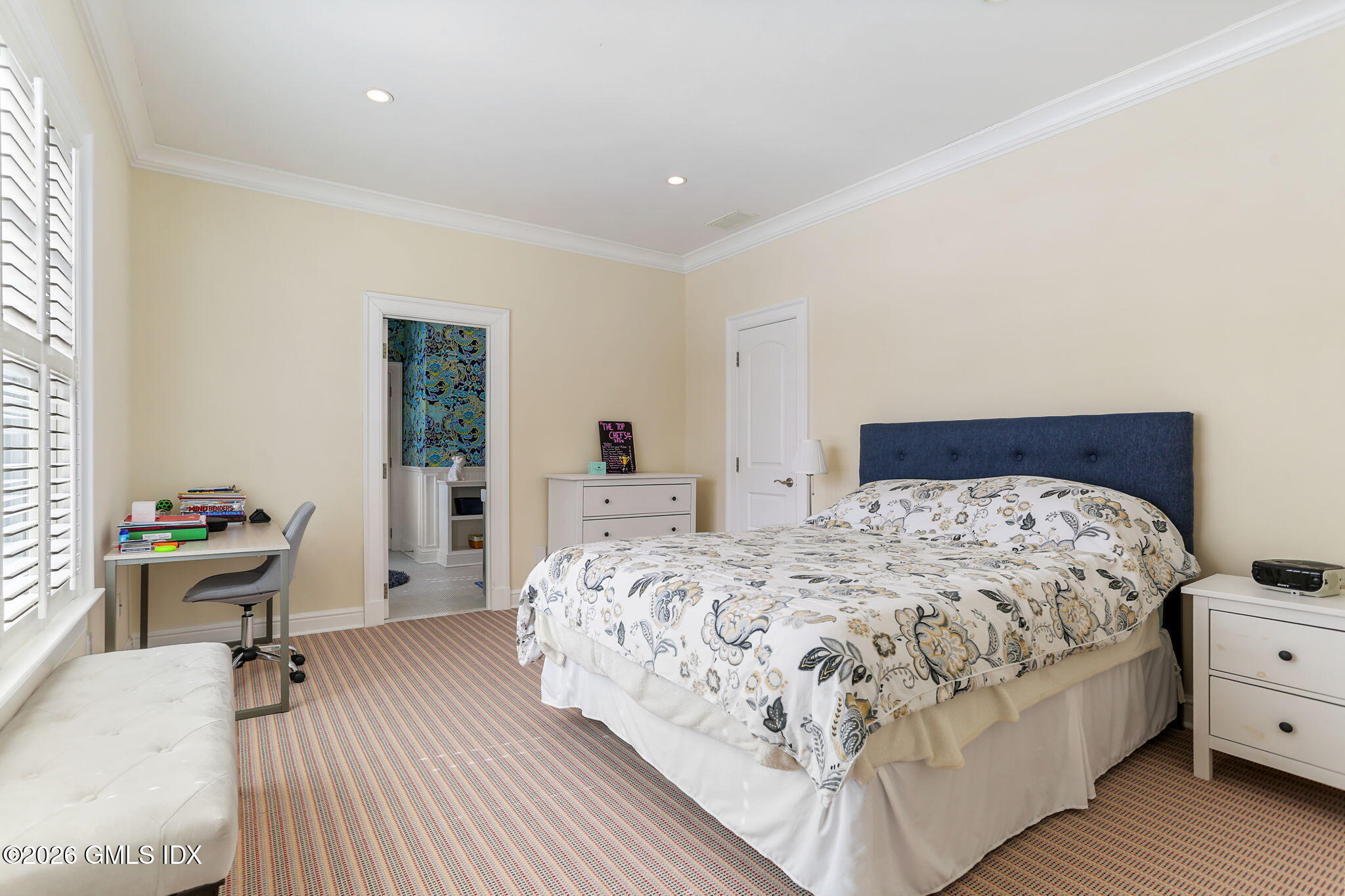 1 Bramble Lane Riverside, CT 06878 - Photo 27 of 42 a bedroom with a bed and wooden floor