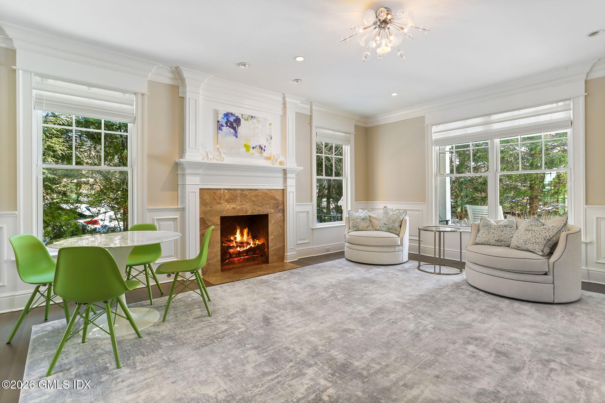 1 Bramble Lane Riverside, CT 06878 - Photo 6 of 42 a living room with furniture and a fireplace