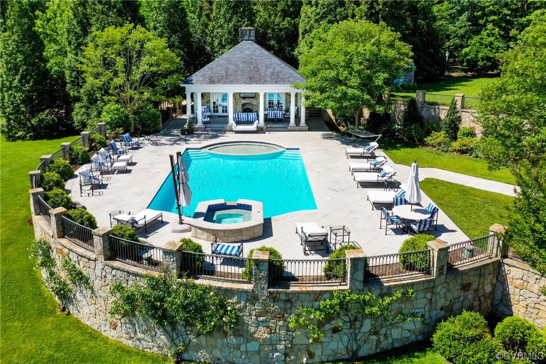 501 Rivergate Drive Henrico, VA 23238 - Photo 40 of 50 an aerial view of a house with swimming pool garden and patio