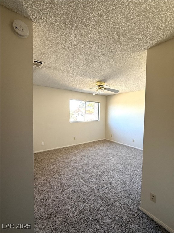 3367 Reka Street Las Vegas, NV 89121 - Photo 13 of 38 Unfurnished room with carpet floors, a textured ceiling, and a ceiling fan