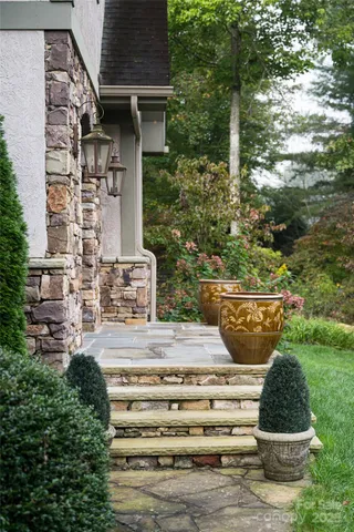 a view of building and tree
