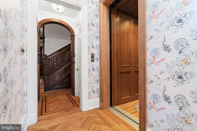 a view of balcony with furniture