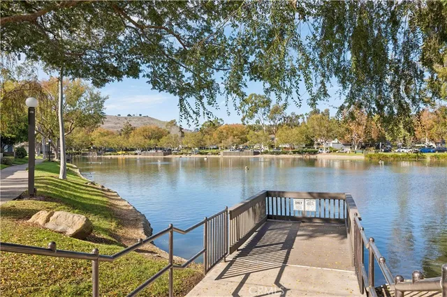 a view of a lake with houses