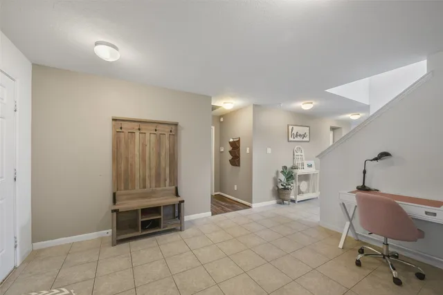 a living room with furniture