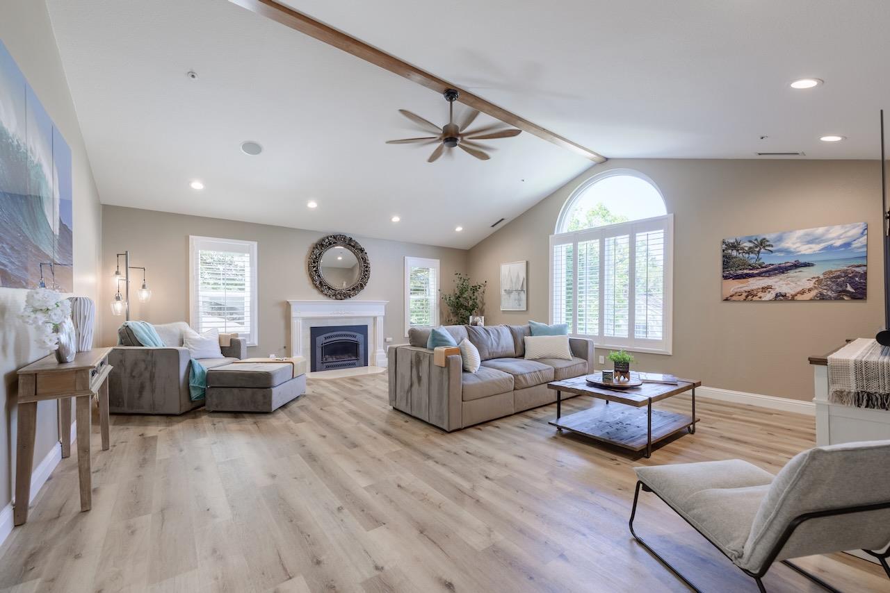 307 Sidesaddle Circle Scotts Valley, CA 95066 - Photo 27 of 116 a living room with furniture a fireplace and a large window