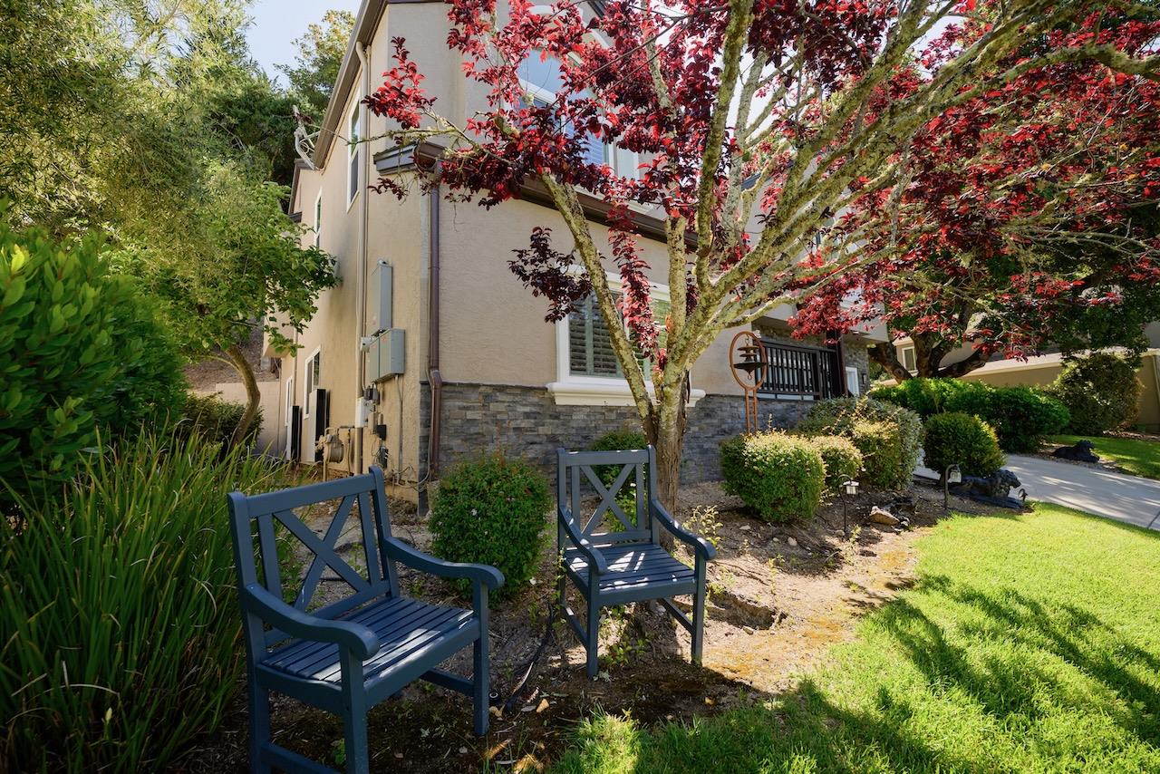 307 Sidesaddle Circle Scotts Valley, CA 95066 - Photo 89 of 116 a backyard of a house with barbeque oven table and chairs