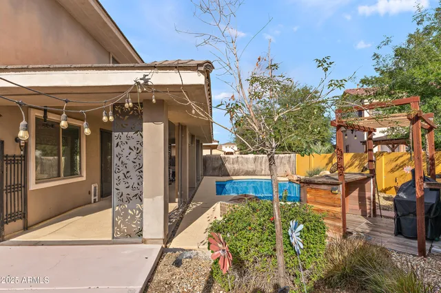 a outdoor living space with furniture