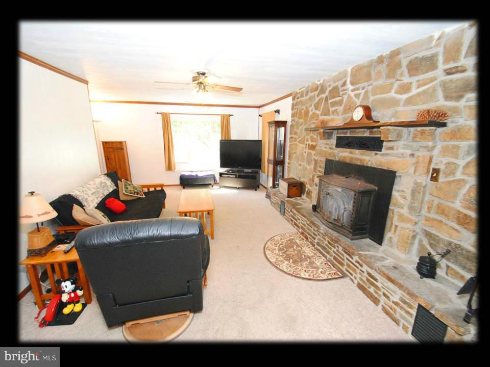 210 North Branch Road Baltimore, MD 21222 - Photo 14 of 30 LARGE LIVING ROOM W/CUSTOM STONE WALL FIREPLACE