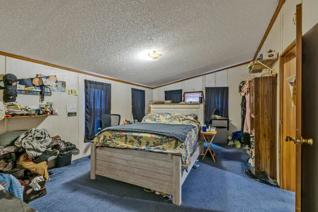 a bed room with a bed and a couch